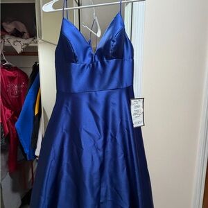 Elegant Blue Satin Dress